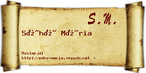 Sáhó Mária névjegykártya